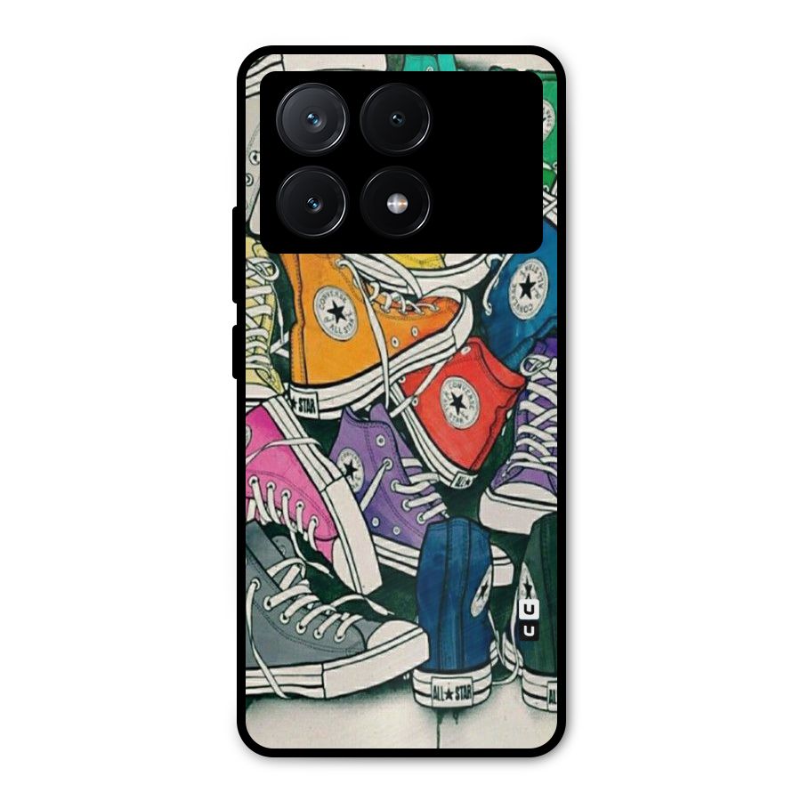 Colorful Shoes Metal Back Case for Poco X6 Pro