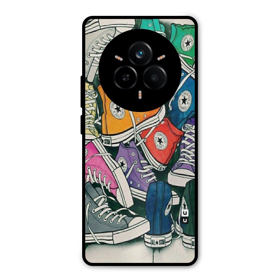 Colorful Shoes Metal Back Case for Realme 14 Pro