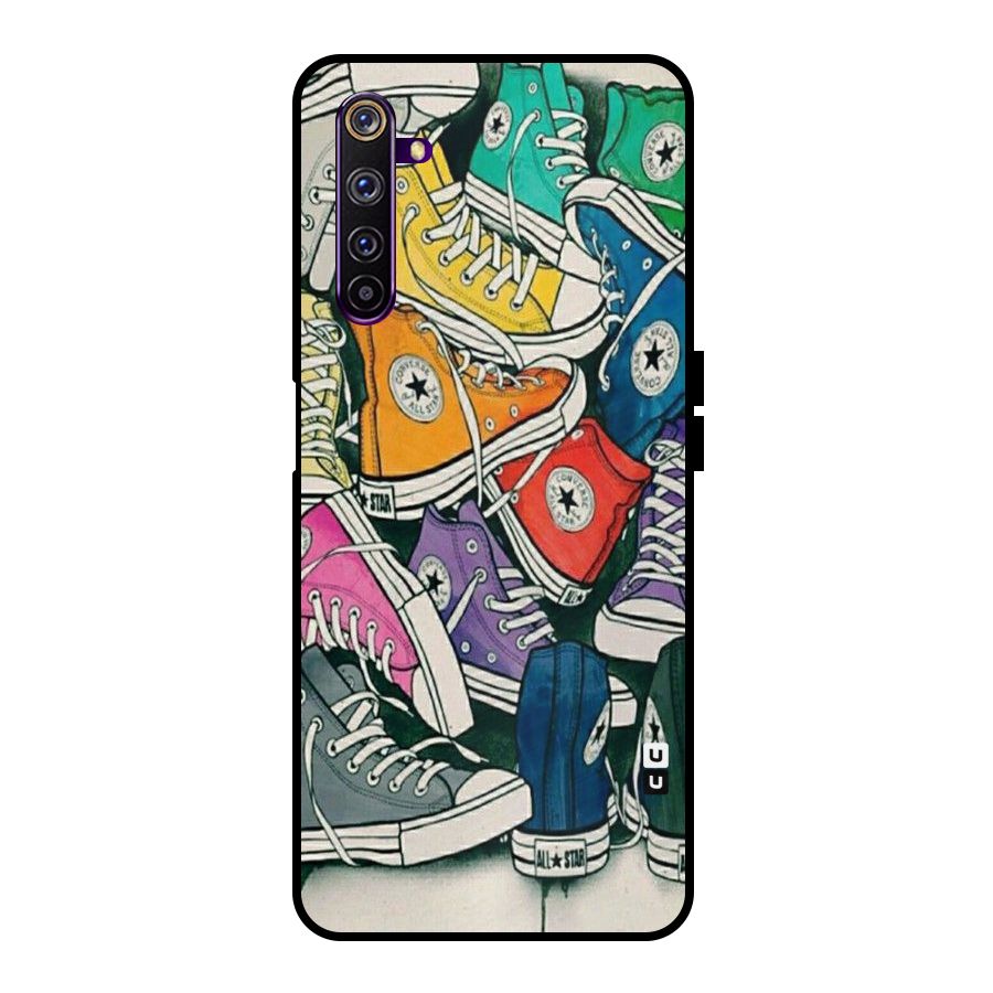 Colorful Shoes Metal Back Case for Realme 6 Pro