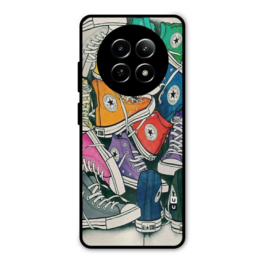 Colorful Shoes Metal Back Case for Realme Narzo 70x 5G