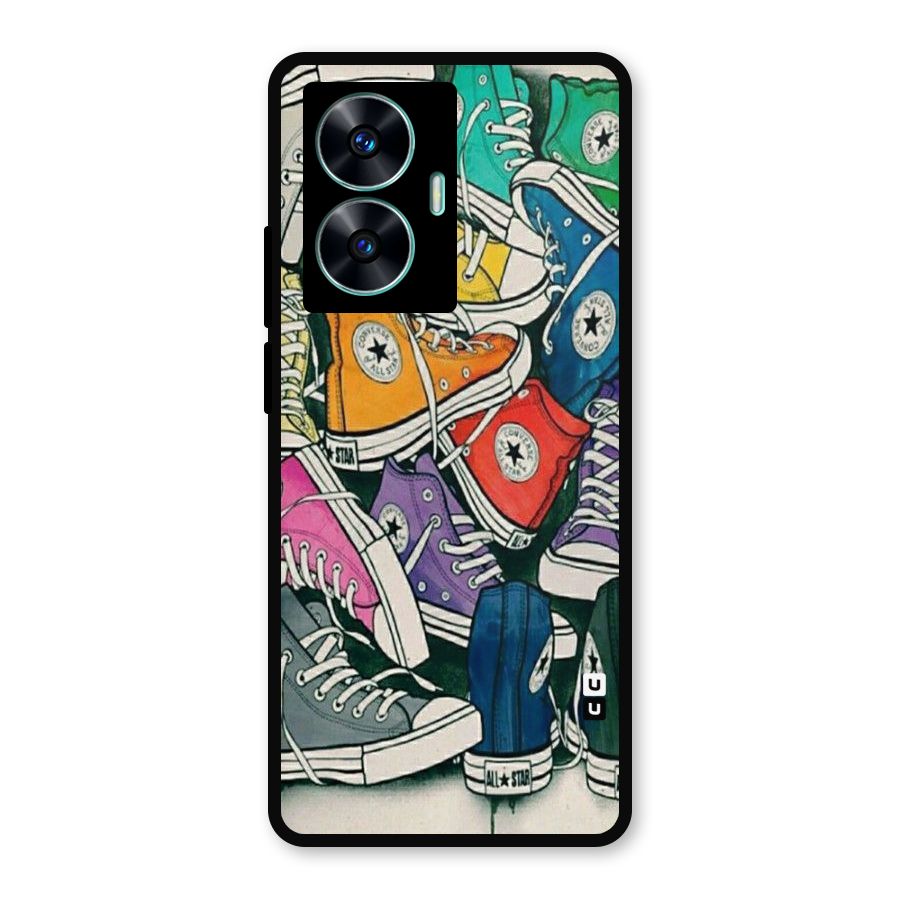 Colorful Shoes Metal Back Case for Realme Narzo N55