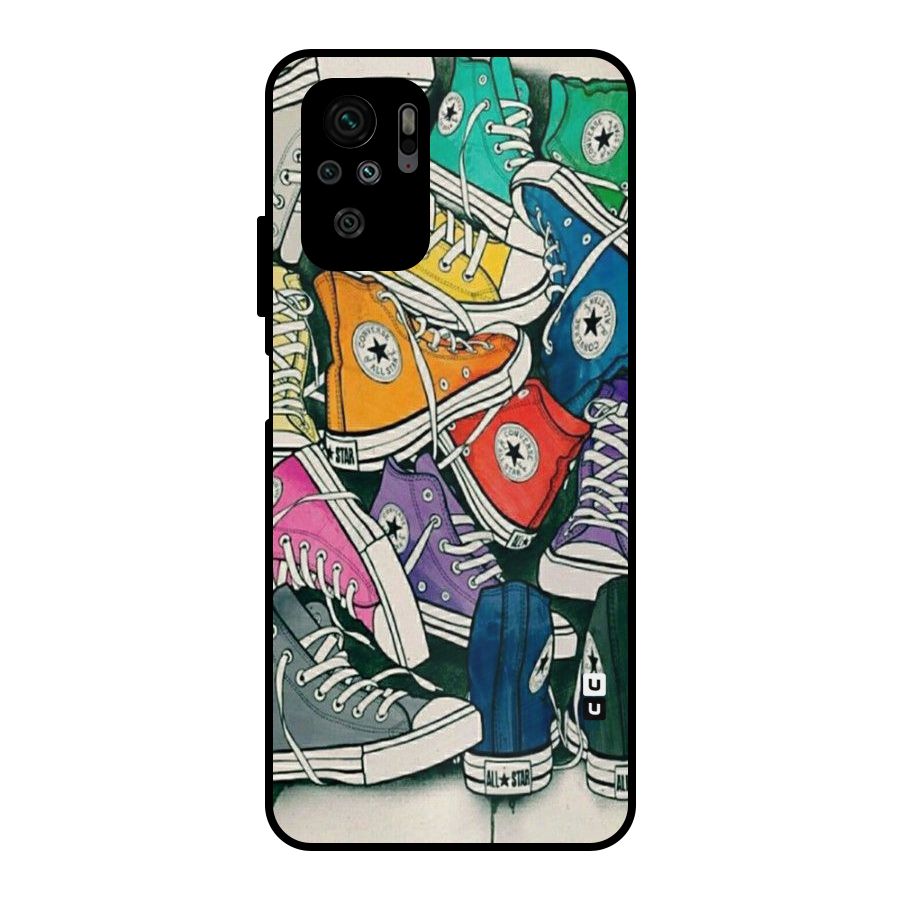 Colorful Shoes Metal Back Case for Redmi Note 10S