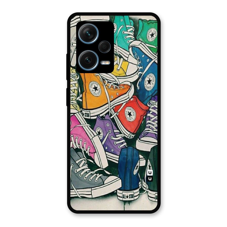 Colorful Shoes Metal Back Case for Redmi Note 12 Pro Plus 5G