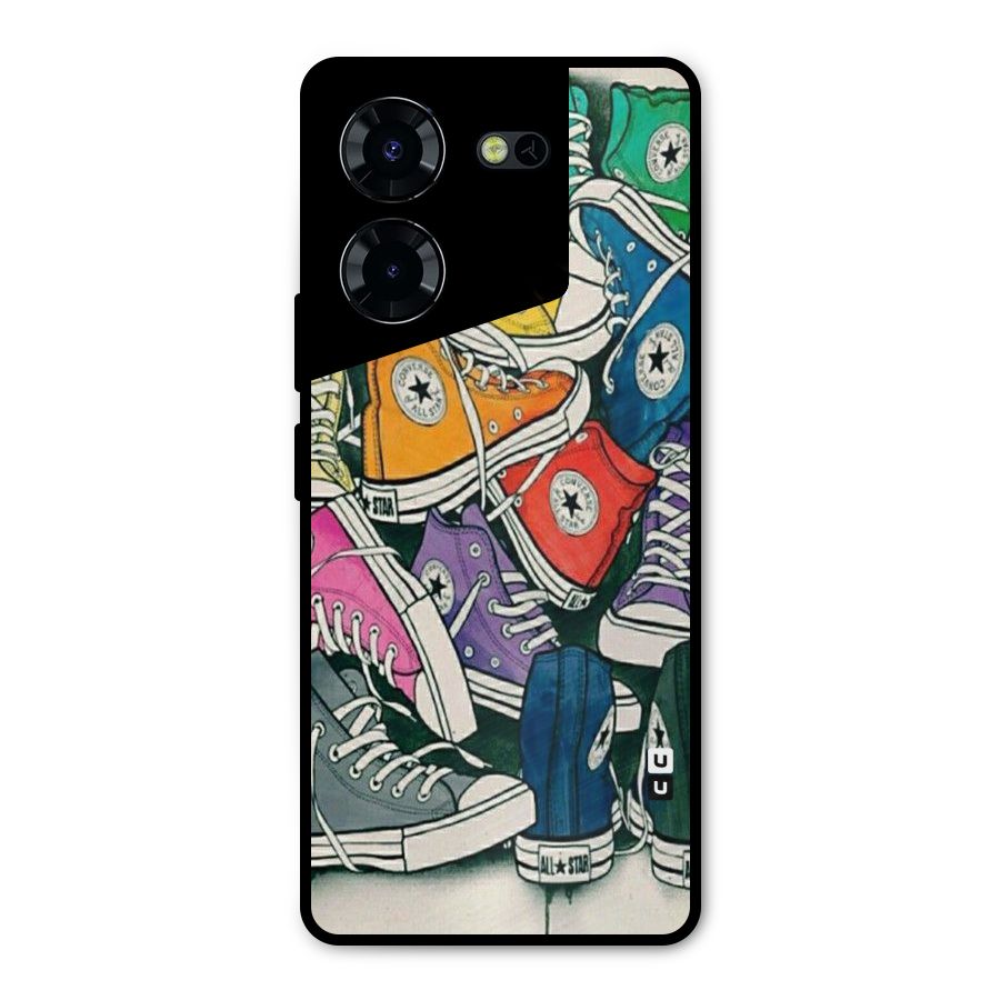 Colorful Shoes Metal Back Case for Tecno Pova 5 Pro 5G