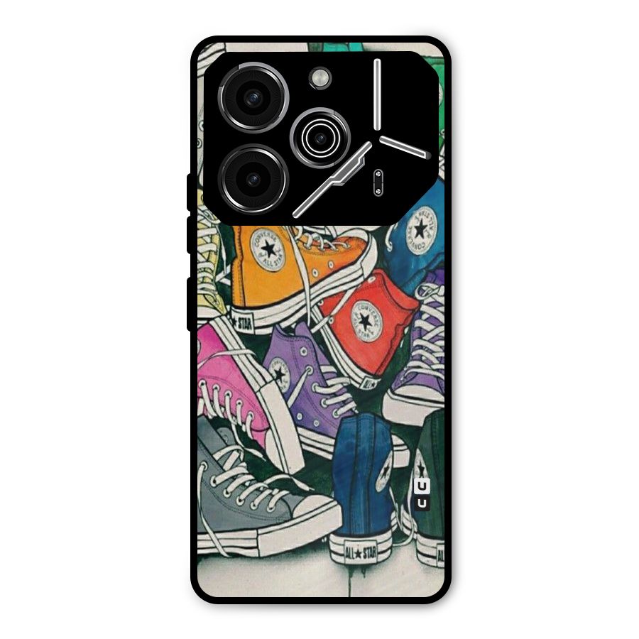 Colorful Shoes Metal Back Case for Tecno Pova 6 Pro