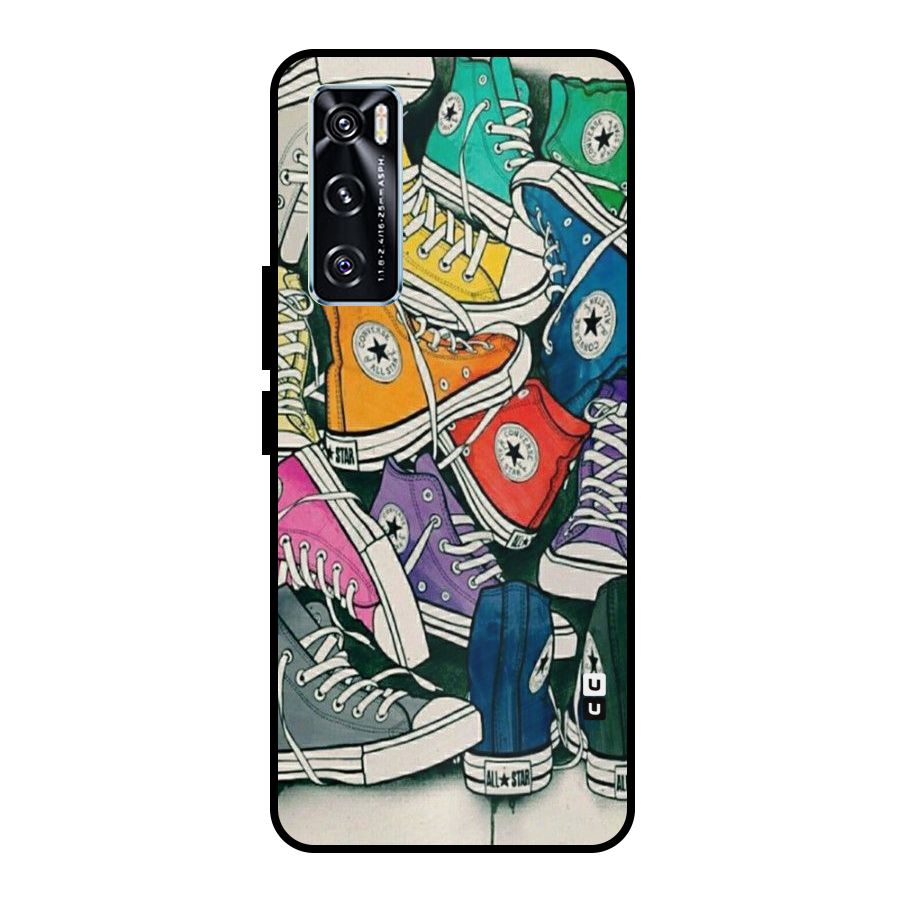 Colorful Shoes Metal Back Case for Vivo V20 SE