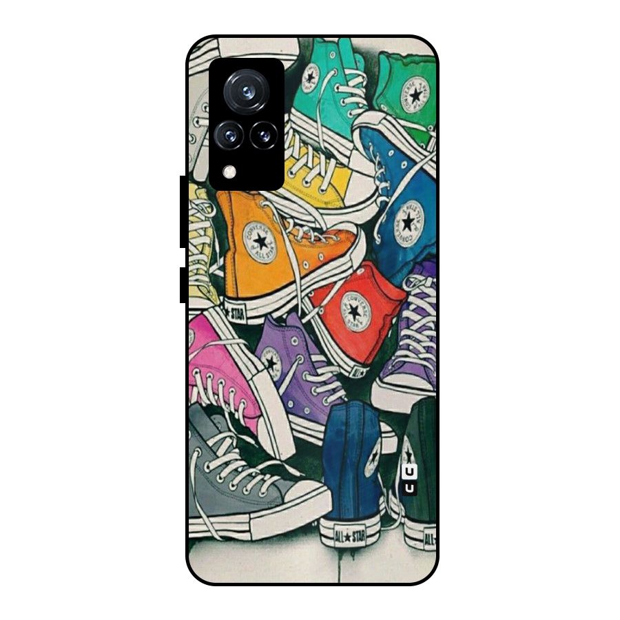 Colorful Shoes Metal Back Case for Vivo V21 5G