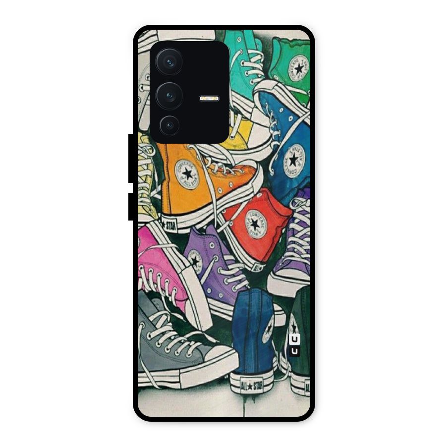 Colorful Shoes Metal Back Case for Vivo V23 5G