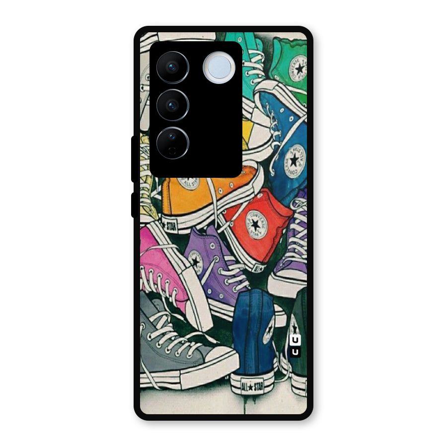 Colorful Shoes Metal Back Case for Vivo V27 Pro