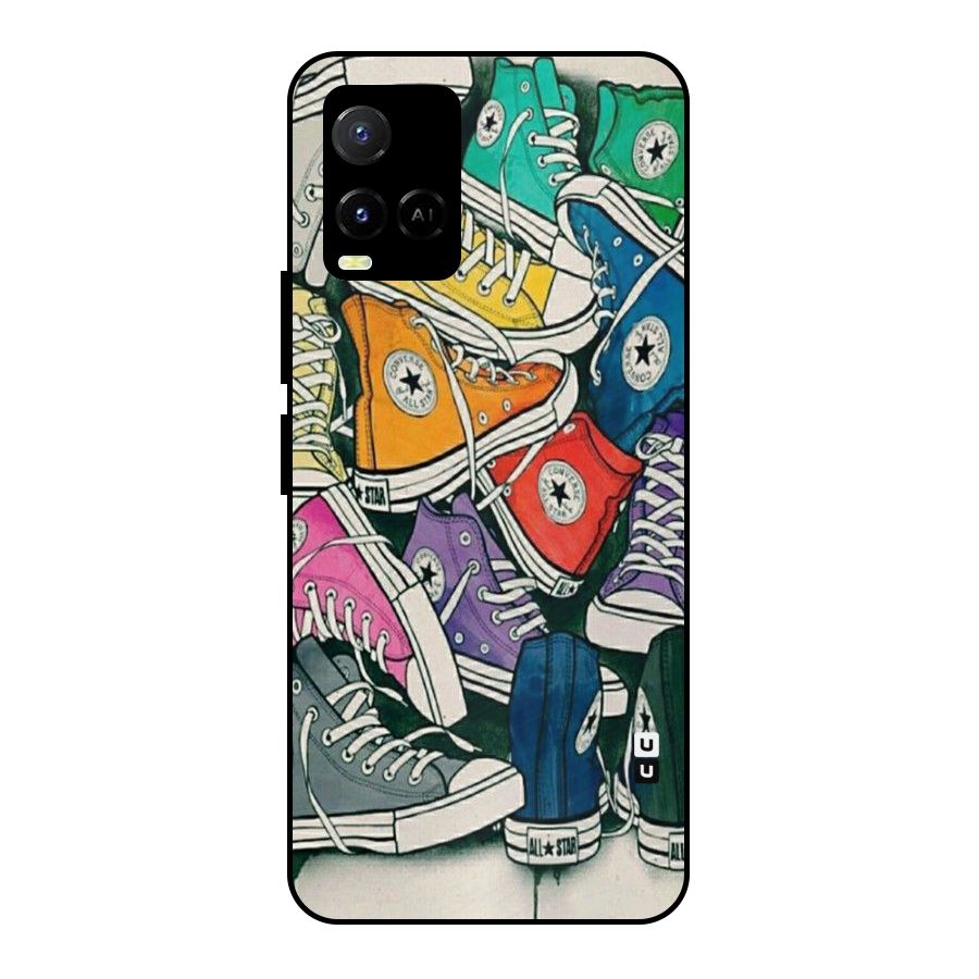 Colorful Shoes Metal Back Case for Vivo Y21A