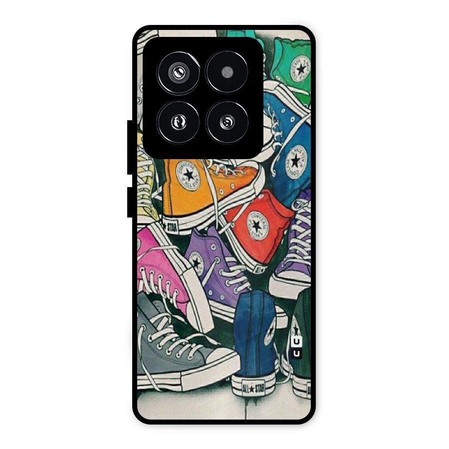 Colorful Shoes Metal Back Case for Xiaomi 14 Pro