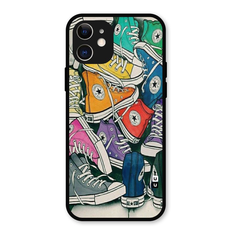 Colorful Shoes Metal Back Case for iPhone 12