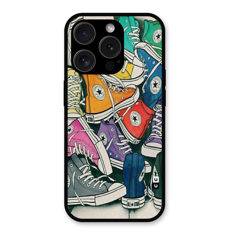 Colorful Shoes Metal Back Case for iPhone 15 Pro