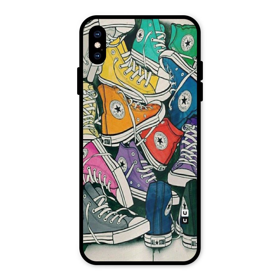 Colorful Shoes Metal Back Case for iPhone XS Max
