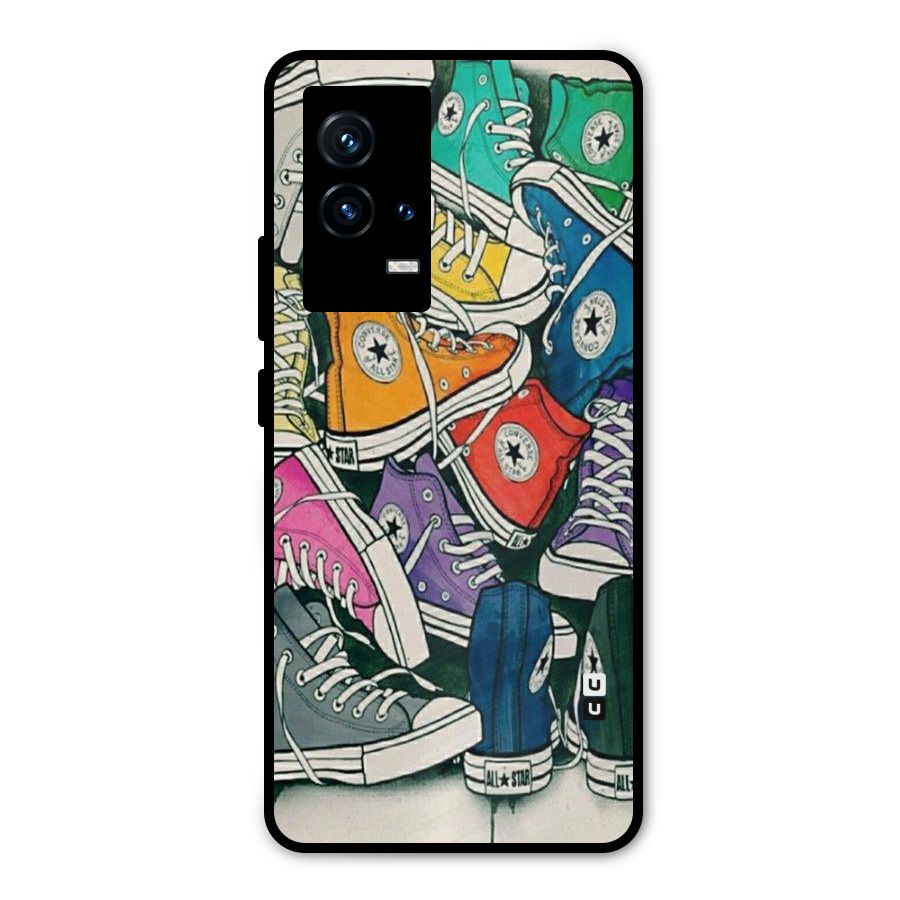 Colorful Shoes Metal Back Case for iQOO 9 5G