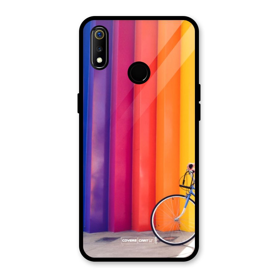 Colorful Walls Glass Back Case for Realme 3i