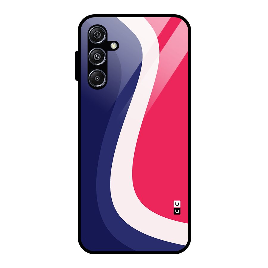 Colorful Wavy Print Glass Back Case for Galaxy M34 5G