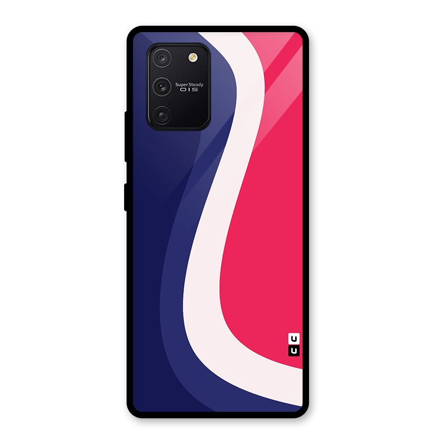 Colorful Wavy Print Glass Back Case for Galaxy S10 Lite