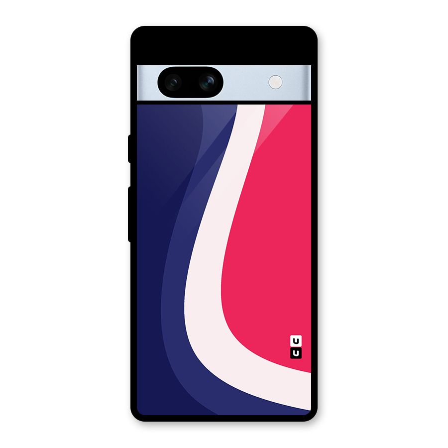 Colorful Wavy Print Glass Back Case for Google Pixel 7a