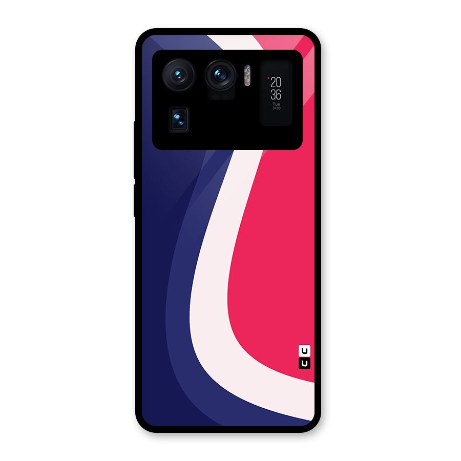 Colorful Wavy Print Glass Back Case for Mi 11 Ultra