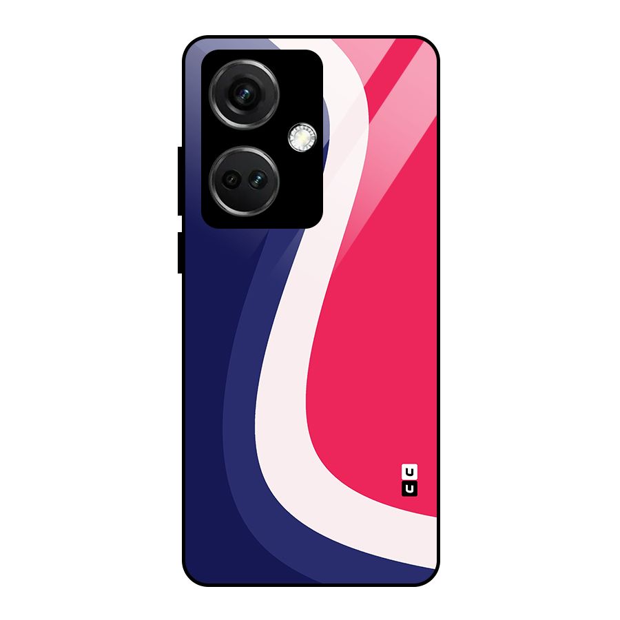 Colorful Wavy Print Glass Back Case for OnePlus Nord CE 3 5G