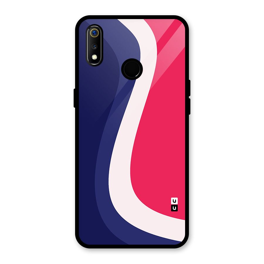 Colorful Wavy Print Glass Back Case for Realme 3i
