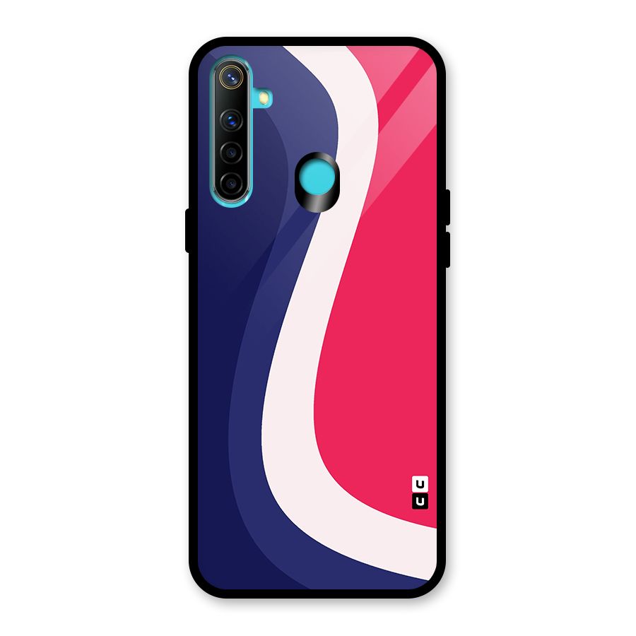 Colorful Wavy Print Glass Back Case for Realme 5i