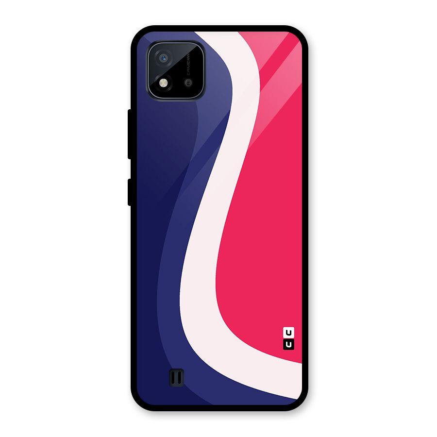 Colorful Wavy Print Glass Back Case for Realme C11 2021