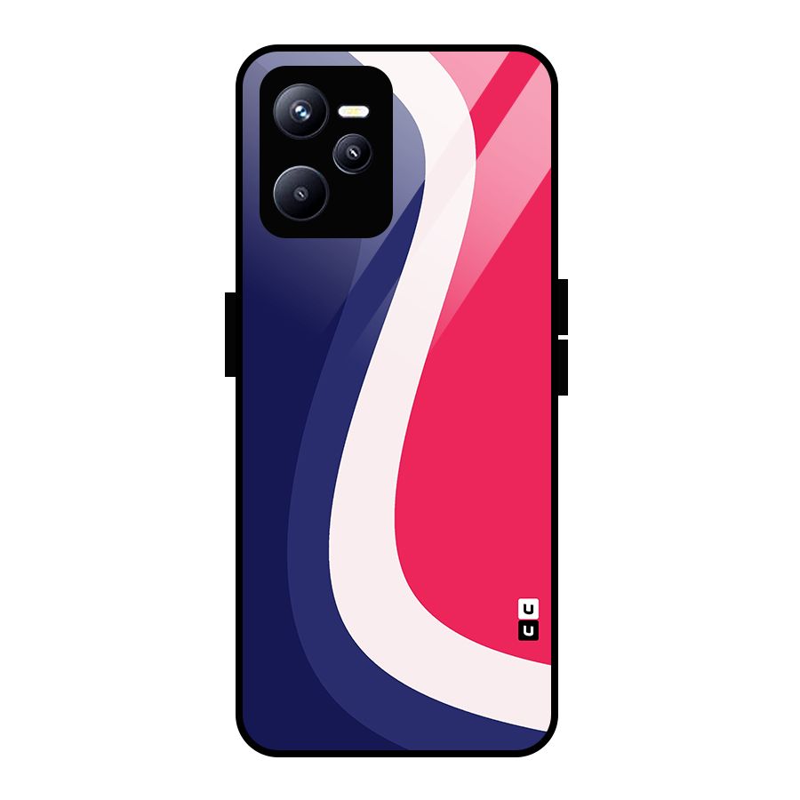 Colorful Wavy Print Glass Back Case for Realme C35