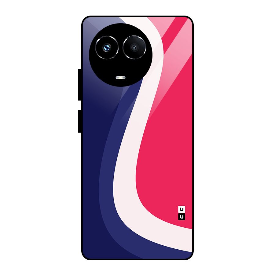 Colorful Wavy Print Glass Back Case for Realme Narzo 60X