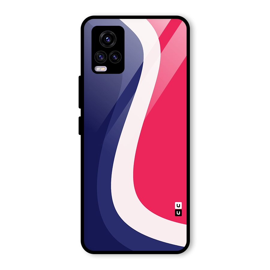 Colorful Wavy Print Glass Back Case for Vivo V20 2021