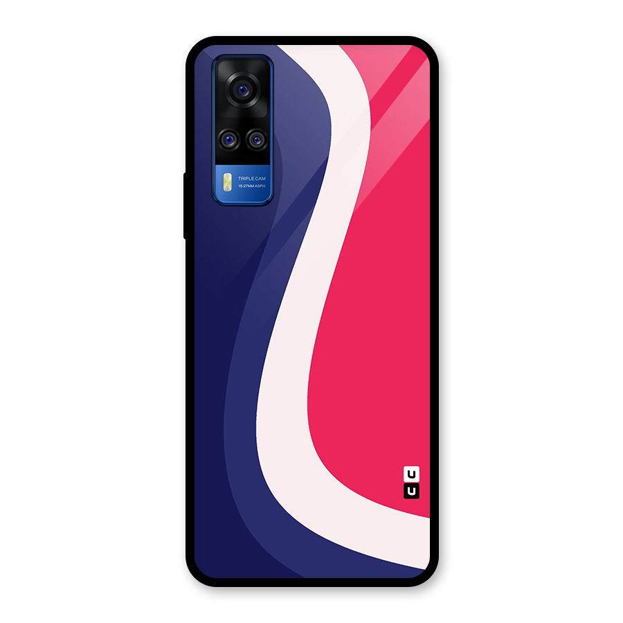 Colorful Wavy Print Glass Back Case for Vivo Y31