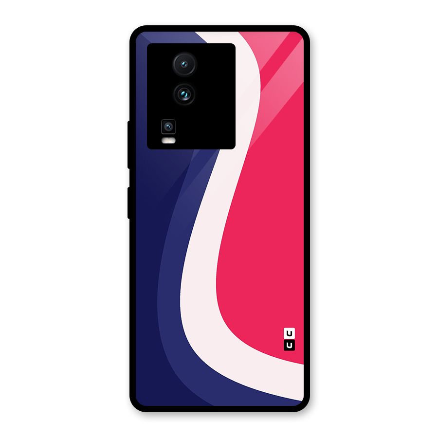 Colorful Wavy Print Glass Back Case for Vivo iQOO Neo 7