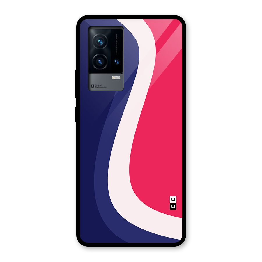 Colorful Wavy Print Glass Back Case for iQOO 9 5G