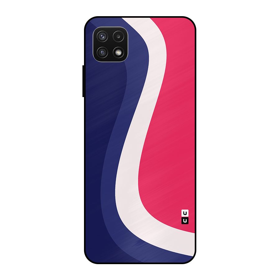 Colorful Wavy Print Metal Back Case for Galaxy A22 5G