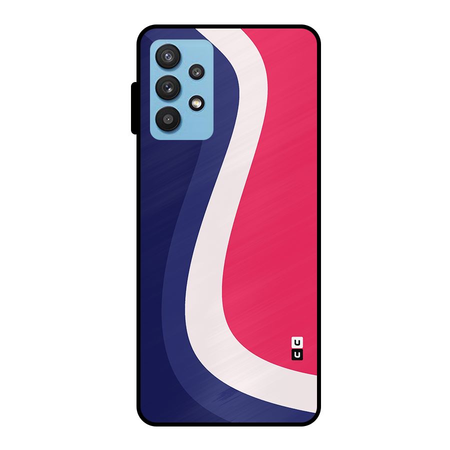 Colorful Wavy Print Metal Back Case for Galaxy M32 5G