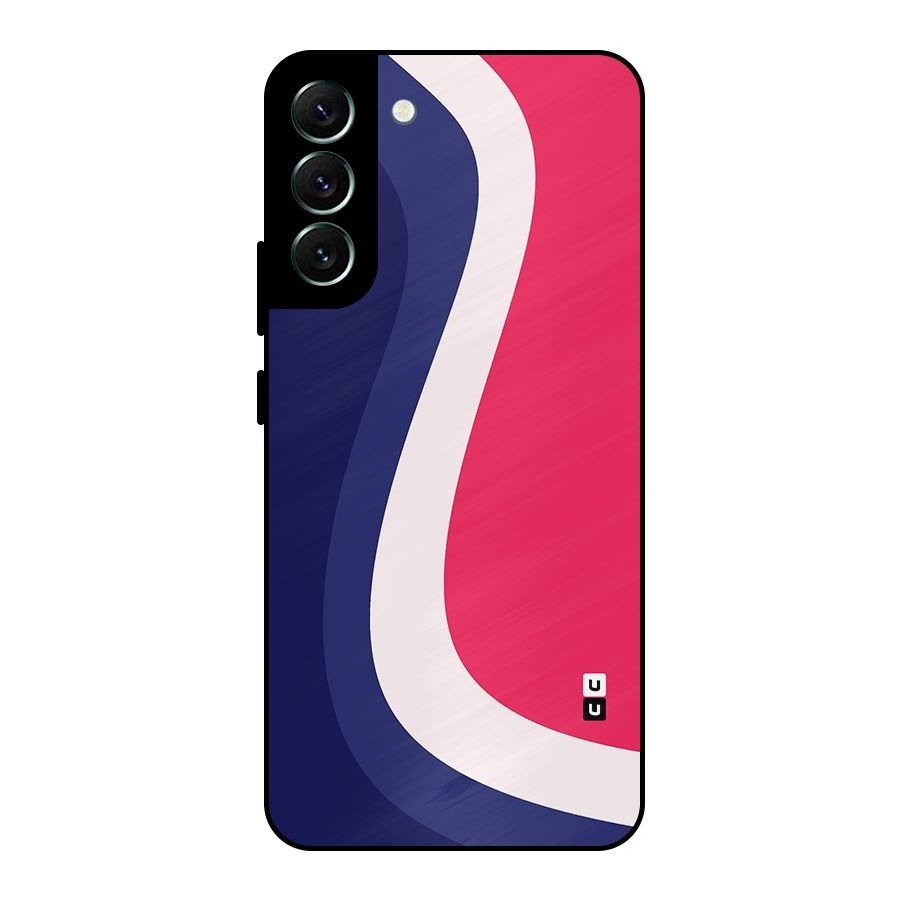 Colorful Wavy Print Metal Back Case for Galaxy S22 Plus 5G