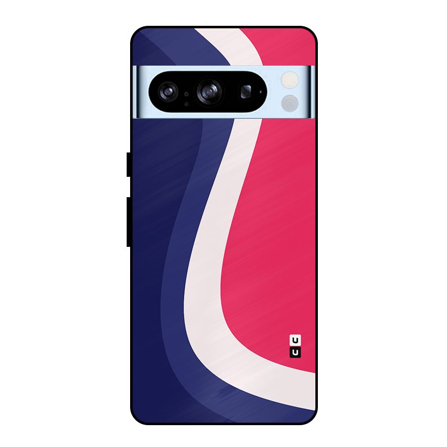 Colorful Wavy Print Metal Back Case for Google Pixel 8 Pro