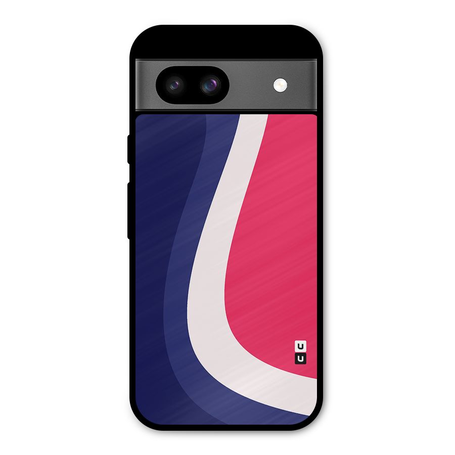 Colorful Wavy Print Metal Back Case for Google Pixel 8a