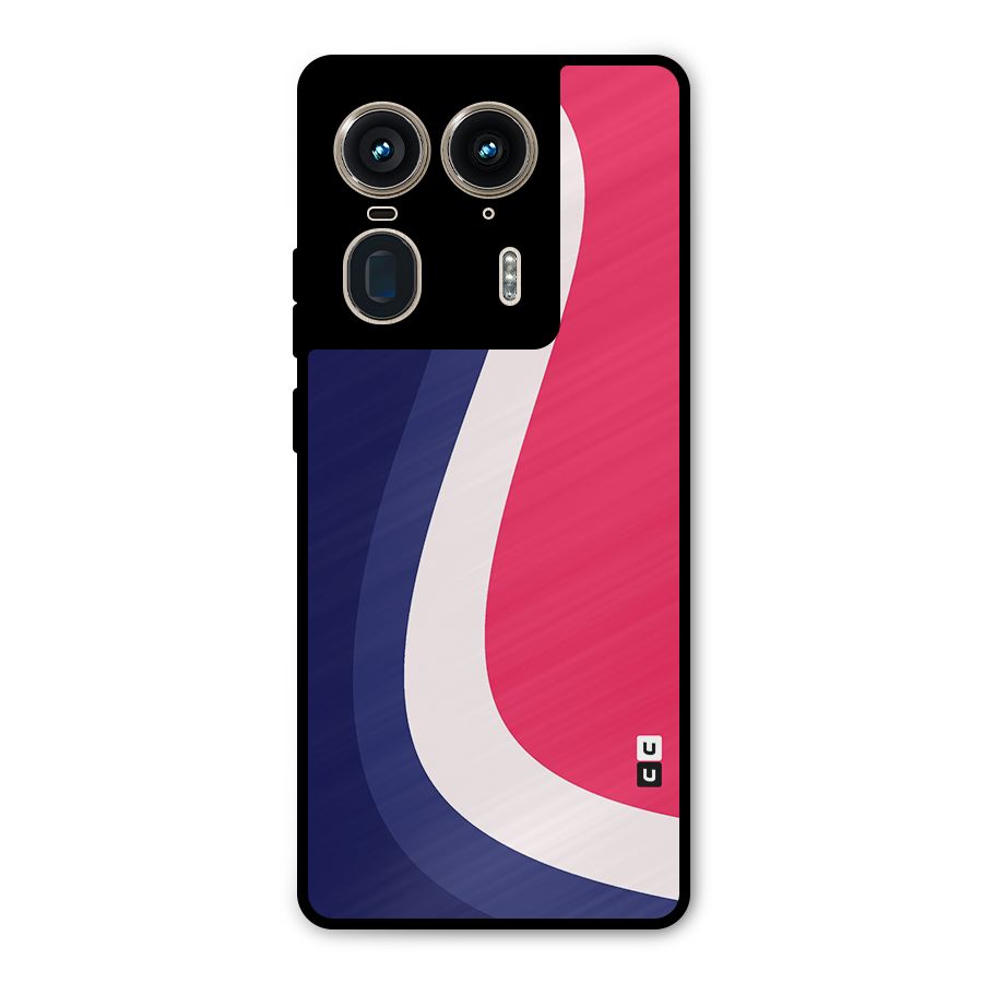 Colorful Wavy Print Metal Back Case for Motorola Edge 50 Ultra