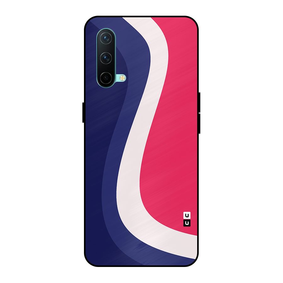 Colorful Wavy Print Metal Back Case for OnePlus Nord CE 5G
