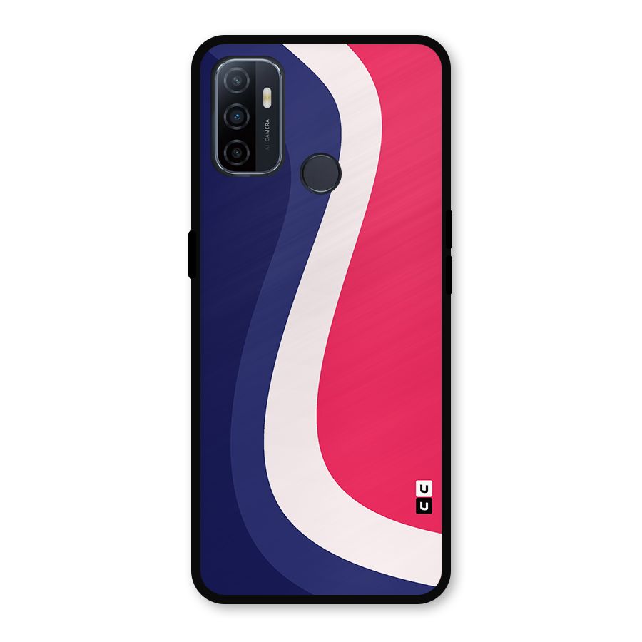 Colorful Wavy Print Metal Back Case for Oppo A53