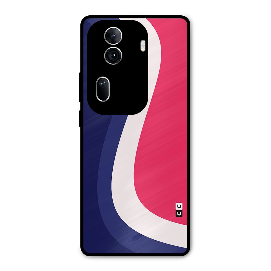 Colorful Wavy Print Metal Back Case for Oppo Reno11 Pro 5G