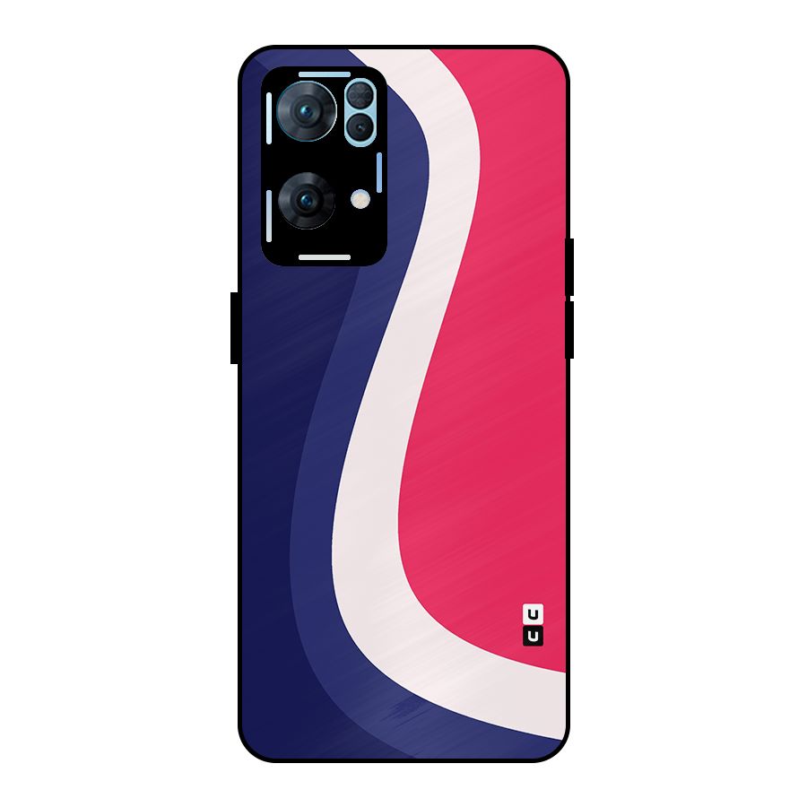 Colorful Wavy Print Metal Back Case for Oppo Reno7 Pro 5G