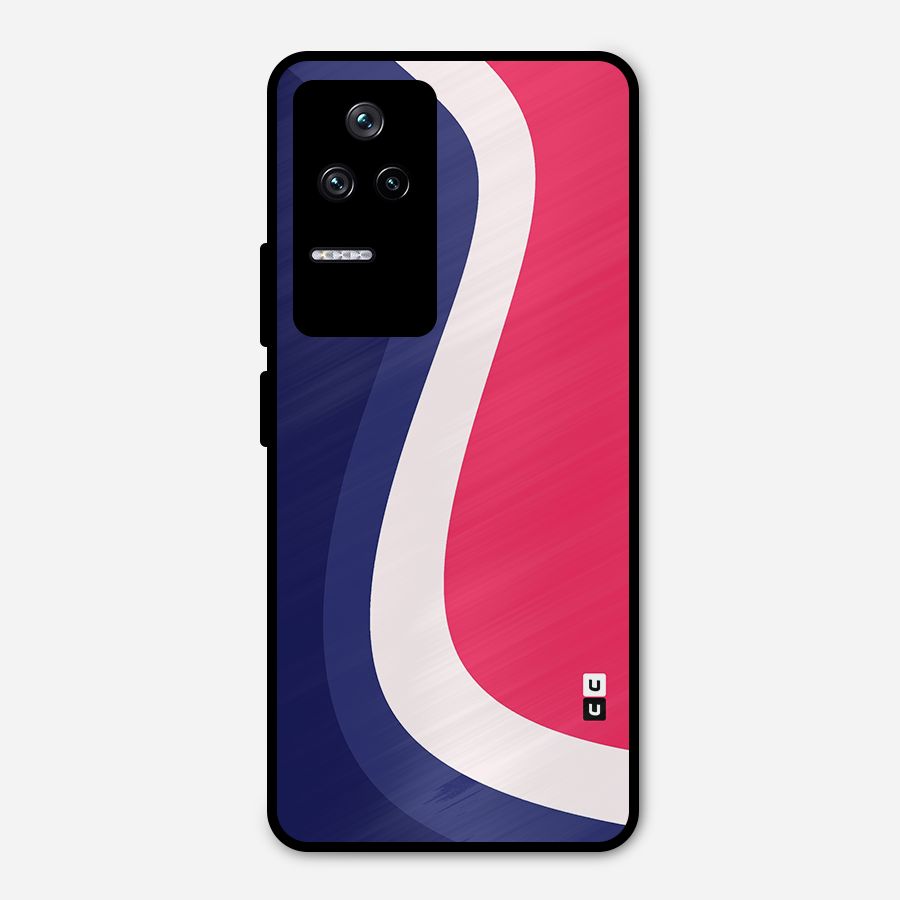 Colorful Wavy Print Metal Back Case for Poco F4 5G