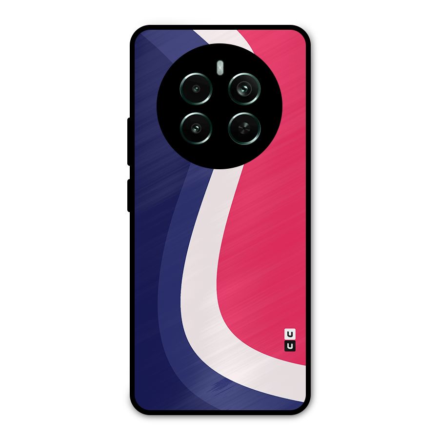 Colorful Wavy Print Metal Back Case for Realme 12 Pro Plus