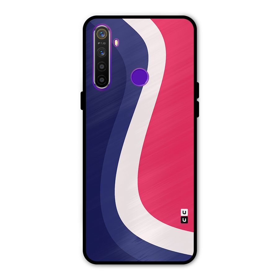 Colorful Wavy Print Metal Back Case for Realme 5i