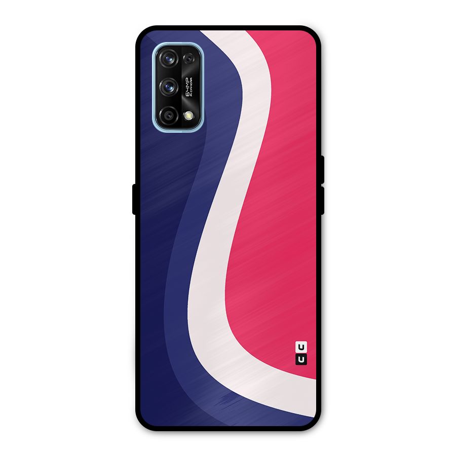 Colorful Wavy Print Metal Back Case for Realme 7 Pro
