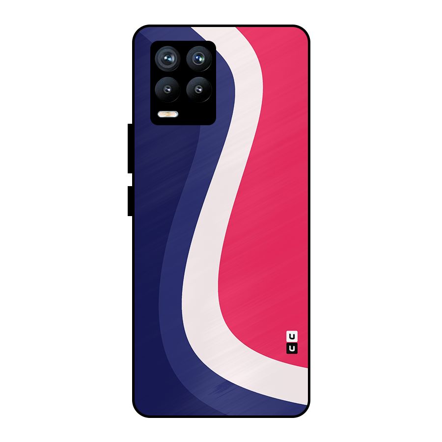 Colorful Wavy Print Metal Back Case for Realme 8 Pro