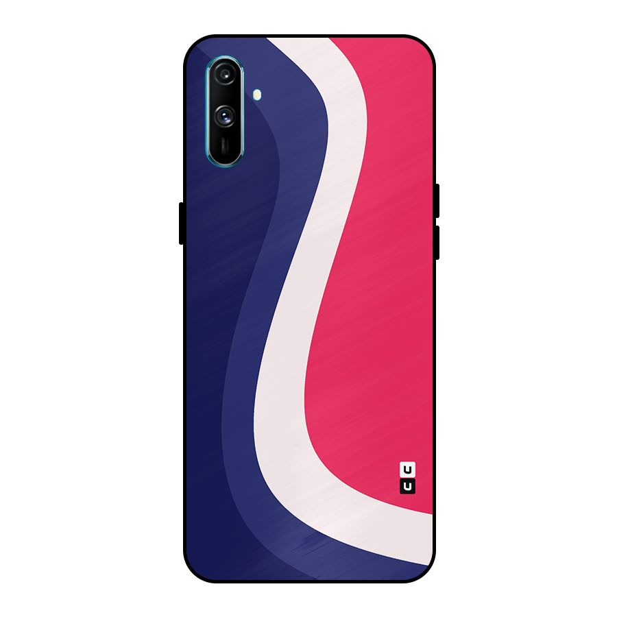 Colorful Wavy Print Metal Back Case for Realme C3